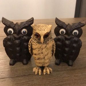 Vintage owl figurines 1970’s 1980’s cute please read description estate pieces